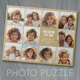 Foto-collage - 11 afbeeldingen en tekst - Champagn Legpuzzel