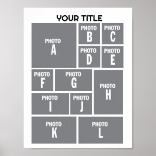 Foto Collage 12 fotoindeling Poster