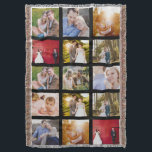 Foto Collage 15 foto's zwart Deken<br><div class="desc">15 foto's met een collage en een deken. Geweldig geschenk voor kinderen die aan de universiteit gebonden zijn! Ook beschikbaar met witte of rode fotokaders. Foto met dank aan Leeds Wedding Photographer,  John Hope. Ga naar http://www.johnhopephotography.com</div>
