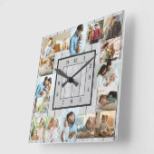 Foto Collage 16 Afbeelding Whitespoed hout Genumme Vierkante Klok (Hoek)