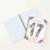 Foto-collage 17e verjaardag Roze Bloem Gastboek Notitieboek (Binnen)