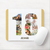 Foto Collage 18e verjaardag Nummer 18 Aangepast Muismat (Met muis)