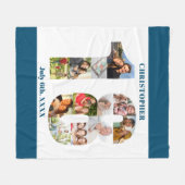 Foto Collage 18th Birthday Blue White Afbeelding Fleece Deken (Voorkant (Horizontaal))