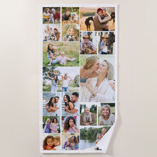 Foto Collage 19 Afbeelding White Family Reunion Strandlaken (Voorkant)