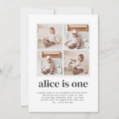 Foto: Collage 1st Birthday Girl Uitnodiging (Voorkant)