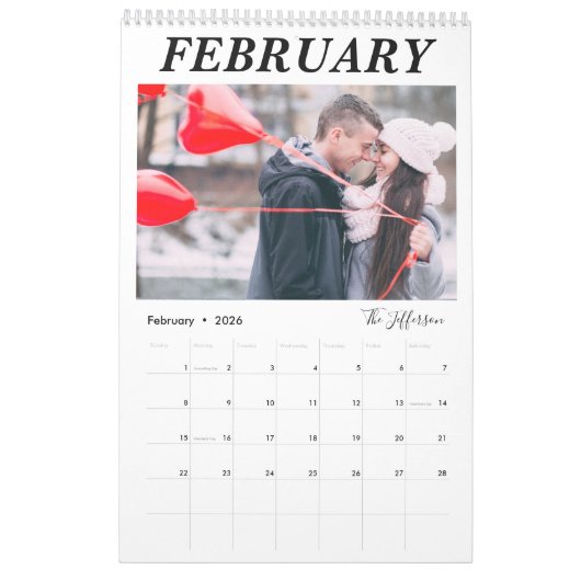 Foto Collage 2023 van de moderne witte familie Kalender (Feb 2026)