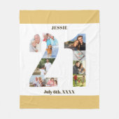 Foto Collage 21st Birthday Neutraal Zand Afbeeldin Fleece Deken (Voorkant)