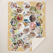 Foto Collage 28 Afbeelding Honeycomb Warm Honey Sherpa Deken (Voorkant)