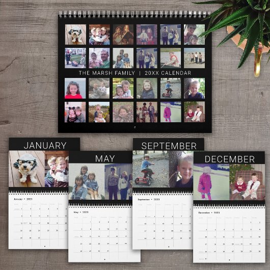Foto collage - 2 per maand moderne familie kalender