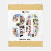 Foto Collage 30th Birthday Neutraal Zand Afbeeldin Fleece Deken (Voorkant)