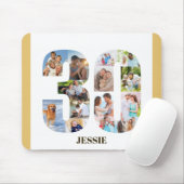 Foto Collage 30th Birthday Number 30 Custom Muismat (Met muis)