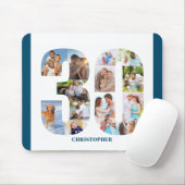Foto Collage 30th Birthday Number 30 Personalized Muismat (Met muis)
