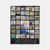 Foto Collage 39 Pieken Editable Color Personalized Fleece Deken (Voorkant)