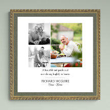 Foto Collage 3 Foto Simple Funeral Memorial