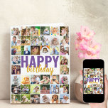 Foto Collage 40 Afbeelding Aangepaste verjaardag Kaart<br><div class="desc">Big Birthday Kaart met persoonlijke boodschap en fotocollage. Het ontwerp wordt letterlijk gemaakt in overmaatse typografie en borstelmanuscript. U kunt het bericht aan de binnenkant ook personaliseren. Upload uw afbeeldingen (die in rijen van links naar rechts werken, van boven naar onder) en deze worden weergegeven in vierkante/instagramindeling om een raster...</div>