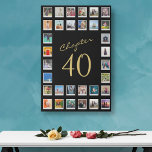 Foto Collage 40th Birthday Hoofdstuk 40 Large Imitatie Canvas Print<br><div class="desc">Viel de 40ste verjaardag van je geliefde in stijl met deze prachtige fotocollage sjabloon. Met 32 foto's van deze speciale mijlpaal zal deze grote nepcanvasafdruk een prachtige herinnering zijn aan de herinneringen die gedurende hun 40e jaar zijn verzameld. Deze prachtige canvasafdruk is perfect voor een speciaal cadeau voor de 40ste...</div>