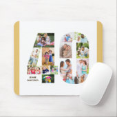 Foto Collage 40th Birthday Number 40, aangepast Muismat (Met muis)