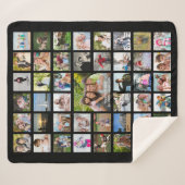 Foto Collage 45 Afbeeldingen op zwart geheugen Sherpa Deken (Voorkant (horizontaal))