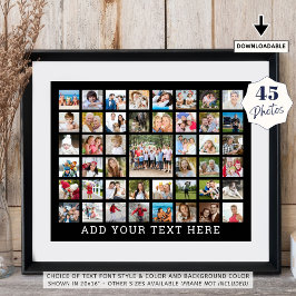 Foto Collage 45 Foto's Aangepaste aangepaste kleur Poster