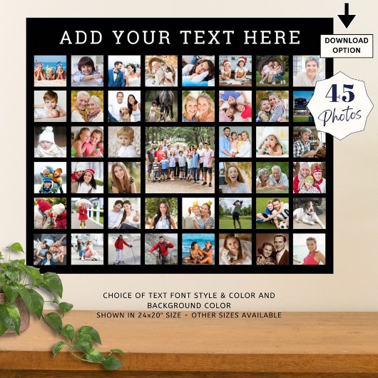 Foto Collage 45 Foto's Aangepaste aangepaste kleur Poster