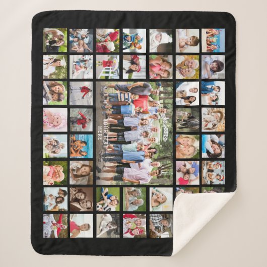 Foto Collage 45 Foto's Aangepaste aangepaste kleur Sherpa Deken (Voorkant)