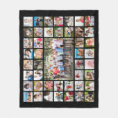 Foto Collage 45 Foto's Persoonlijk zwart Fleece Deken (Voorkant)