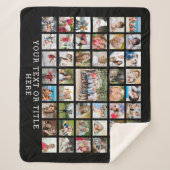 Foto Collage 45 Foto's Persoonlijk zwart Sherpa Deken (Voorkant)