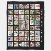 Foto Collage 45 Fotosjabloon Aangepaste tekst zwar Fleece Deken (Voorkant)