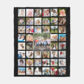 Foto Collage 45 Fotosjabloon Gepersonaliseerd zwar Fleece Deken (Voorkant)