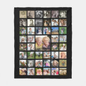 Foto Collage 45 Fotosjabloon Gepersonaliseerd zwar Fleece Deken (Voorkant)
