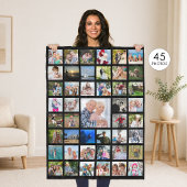 Foto Collage 45-polig Editable Color Personalized Fleece Deken