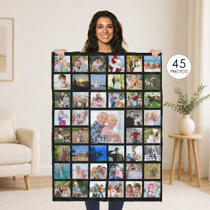 Foto Collage 45-polig Editable Color Personalized Fleece Deken