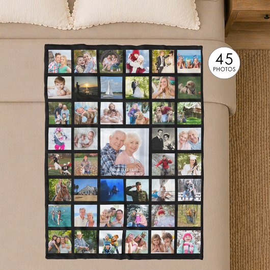 Foto Collage 45-polig Editable Color Personalized Fleece Deken