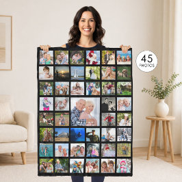 Foto Collage 45-polig Editable Color Personalized Fleece Deken