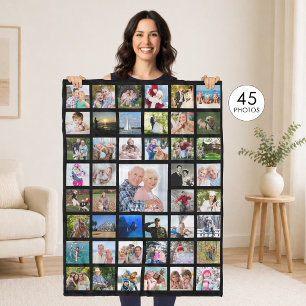 Foto Collage 45-polig Editable Color Personalized Fleece Deken