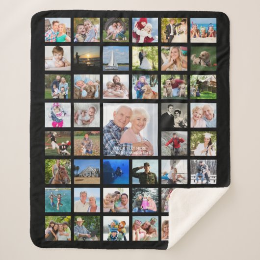 Foto Collage 45-polig Uw kleur op maat Sherpa Deken (Voorkant)