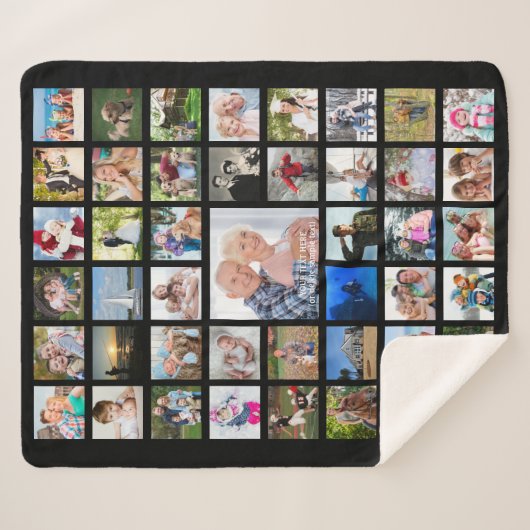 Foto Collage 45-polig Uw kleur op maat Sherpa Deken (Voorkant (horizontaal))