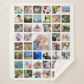 Foto Collage 45-polig Uw kleur op maat Sherpa Deken (Voorkant)