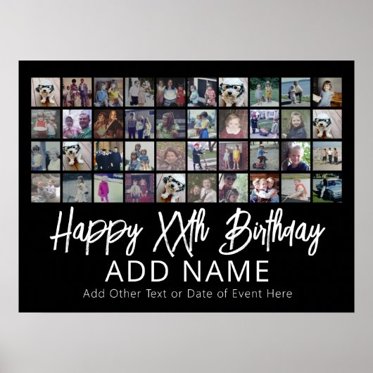 Foto collage - 4 rijen 10 kolommen - Birthday Poster (Voorkant)
