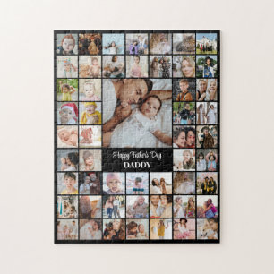 Foto Collage 52 Foto Raster 11x14 Aangepast Zwart Legpuzzel