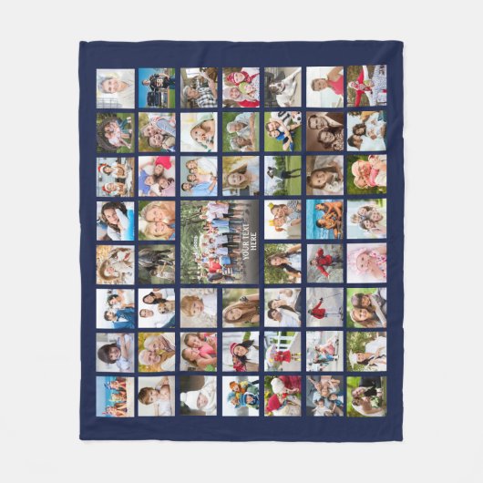 Foto Collage 53 Foto's Aangepaste aangepaste kleur Fleece Deken (Voorkant)
