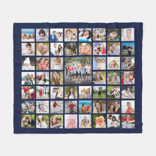 Foto Collage 53 Foto's Aangepaste aangepaste kleur Fleece Deken (Voorkant (Horizontaal))