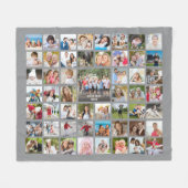 Foto Collage 53 Foto's Speciaal bewerkbare grijs Fleece Deken (Voorkant (Horizontaal))