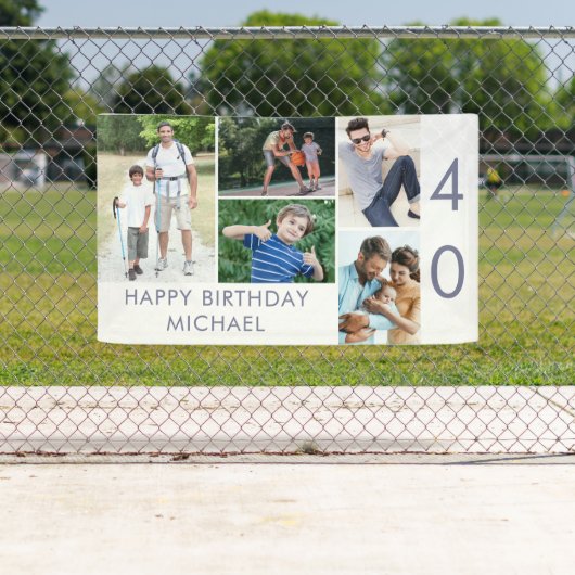 Foto Collage 5 Afbeelding 40th Birthday Banner (Insitu)