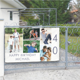 Foto Collage 5 Afbeelding 40th Birthday Banner