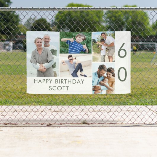 Foto Collage 5 Afbeelding 60th Birthday Banner (Insitu)