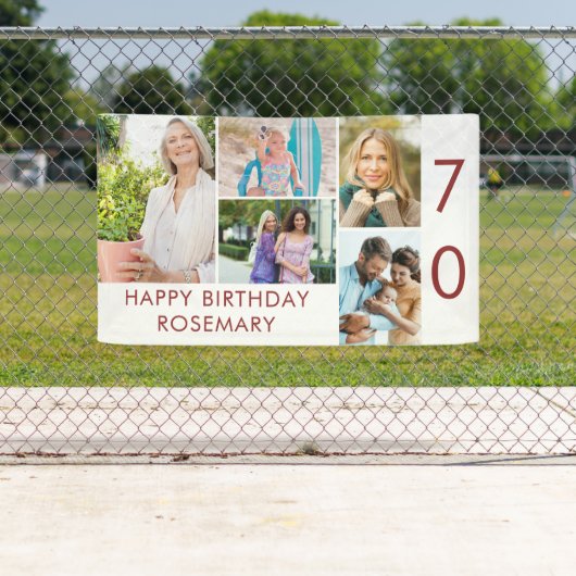 Foto Collage 5 Afbeelding 70th Birthday Banner (Insitu)