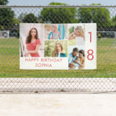 Foto Collage 5 Afbeelding Persoonlijk 18e verjaard Spandoek (Insitu)