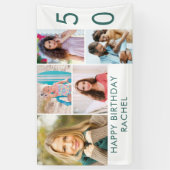 Foto Collage 5 Afbeelding Persoonlijk 50e verjaard Spandoek (Verticaal)