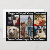 Foto Collage 5 Merry Prettige feestdagen Feestdagenkaart (Voorkant / Achterkant)